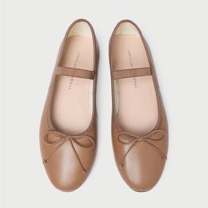 Loeffler Randall Leonie Brown Leather Ballet Flats